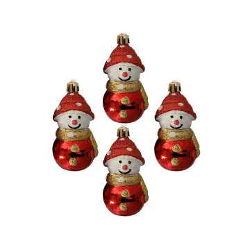 Décorations de sapin de Noël bonhomme de neige  X4