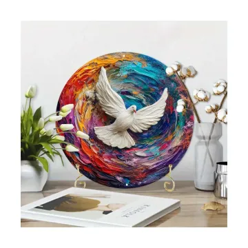 Photo sur cadre cercle Pigeon Blanc