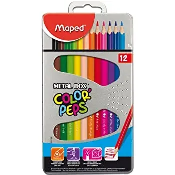 أقلام زينة علبة معدنية 12/18 COLOR'PEPS
