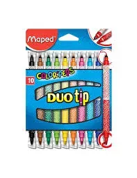 Pack of 10 dual-tip duo felt-tip pens