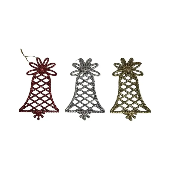 Décoration Sapin Noël Cloche X3