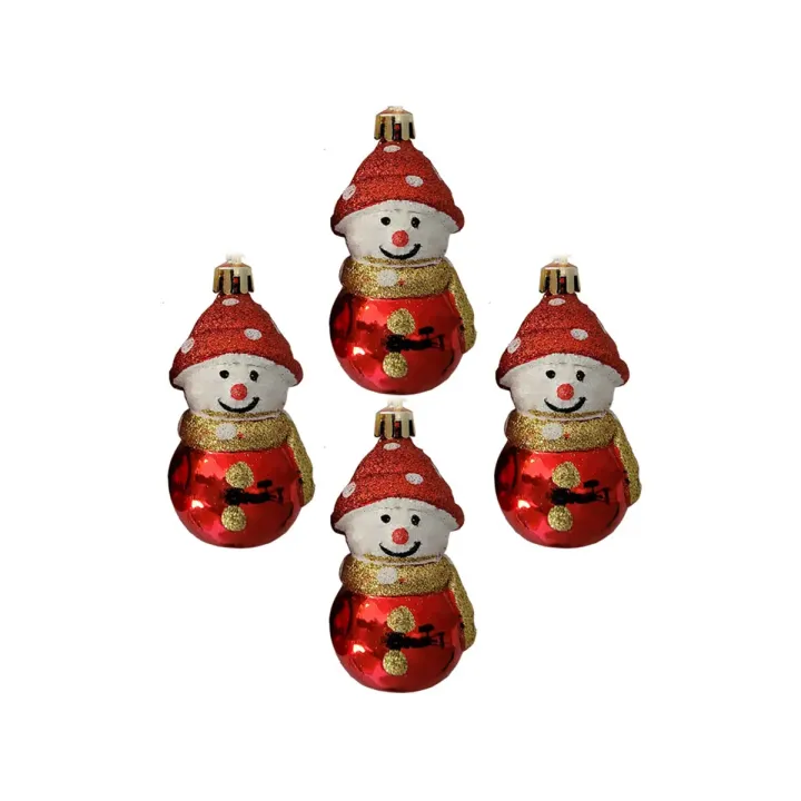 Décorations de sapin de Noël bonhomme de neige  X4