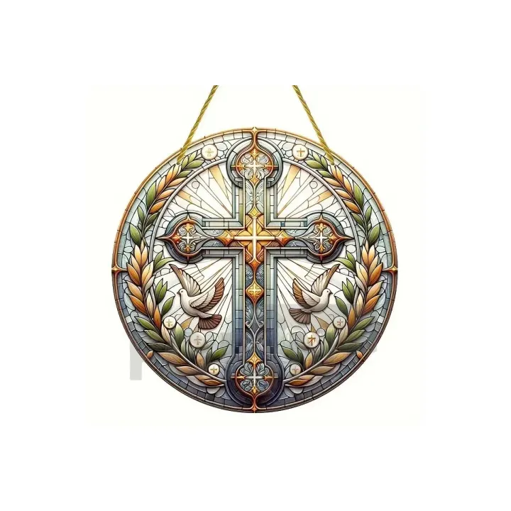 Photo sur cadre cercle Croix